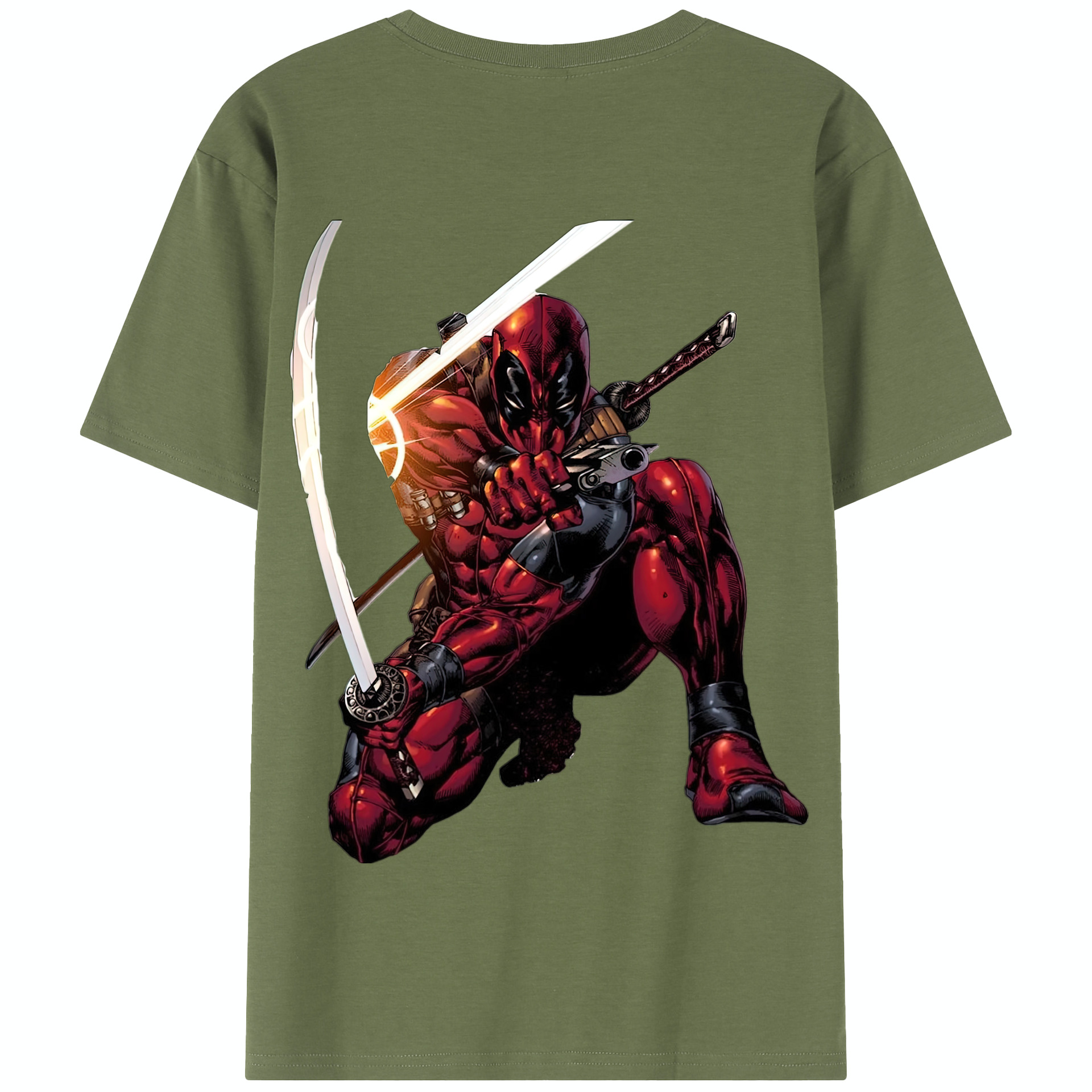 （画像用） Deadpool デッドプール 綿100％半袖Tシャツ（背面プリント）
